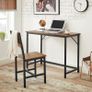 _Set of 2 Industrial Style Dining Chairs Metal Frame Dining Room Living Room Kitchen Vintage Brown-Black Image 3