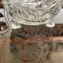 Vintage Pressed Cut Glass Footed Scalloped Starburst Sugar Candy Bowl England 1960s Image 6
