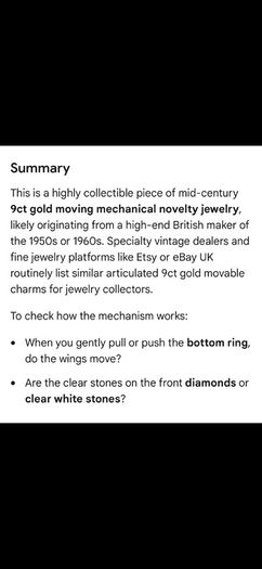 vintage 9ct Angel pendant with dimonds (9.65g)