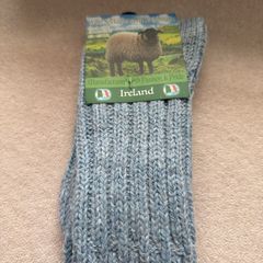 Machine washable wool socks Light Blue Size EU 37-41