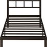 Black Single Bed Frame with Curved Headboard Image 3