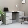 Writing Desk Concrete Grey 140x50x77 cm Chipboard Image 6
