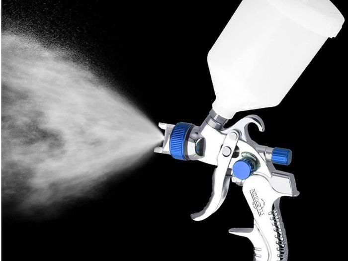 Spray Gun Paint Sprayer HVLP Gravity Feed Air Spray Gun Kit with 1.4MM 1.7MM 2.0MM Nozzle 600CC Cup Vehicle Car Fence Painting Tool Blue (FREE POSTAGE)