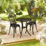 French Country Style Bistro Set Antique Black  Bronze White  Finish Image 10
