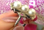 Antique Art Deco 14 Carat White Gold Akoyia Pearl Ring