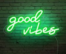NEW SALE | Good Vibes Neon Sign,Neon Light Powered by USB with Switch, Green Led Neon Light Sign for Bedroom,Wall Decor,Game Room,Party, Bar Decor