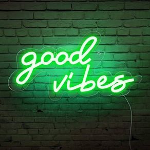 NEW SALE | Good Vibes Neon Sign,Neon Light Powered by USB with Switch, Green Led Neon Light Sign for Bedroom,Wall Decor,Game Room,Party, Bar Decor