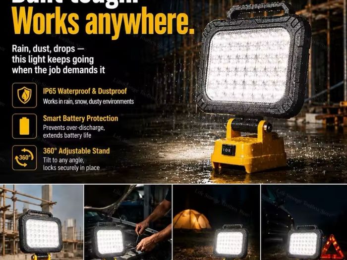 Cordless LED Work Light for DeWalt 20V Battery, 40 led