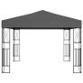 Gazebo with String Lights 3x3 m Anthracite Fabric Image 3