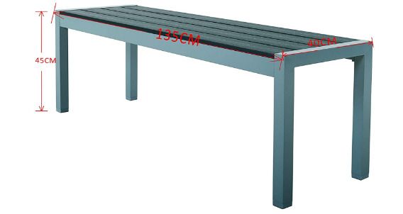 Outdoors: Garden, Balcony or Terrace Aluminium Bench with Poly Wood Surface