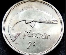 [#125..] - Ireland 1966 | Irish 2s | Irish Florin | Salmon | UNC