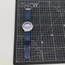 Swatch Irony Stainless Steel Quartz Watch Blue Leather Strap Date 46mm Image 2