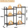 Garden Tool Organizer with 4 hooks heavy duty tools storage rack on wheels (84x30x80 cm) Image 2