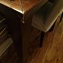 Large Square Wooden Dining Table with 8 Upholstered Chairs Image 5