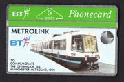 1992 United Kingdom 5 unit British Telecom The Opening of Manchester Metrolink, 1992 (Landis &amp; Gyr) Phone card