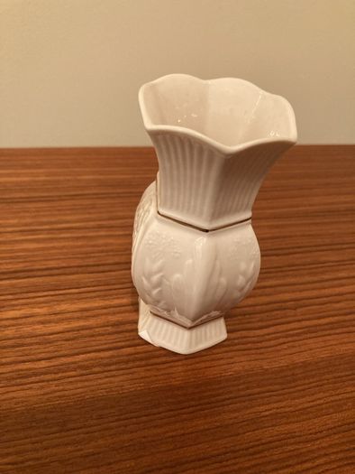 Vintage small Belleek Vase with Antique Bone China Bowl & Cup