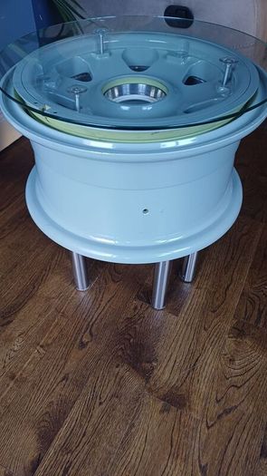 Up cycled Eurofighter Typhoon Main Wheel Coffee Table