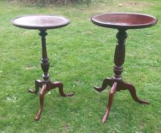 Antique wine or pedestal tables, D18