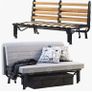 Two-seat sofa-bed frame, black Ikea LYCKSELE Image 4