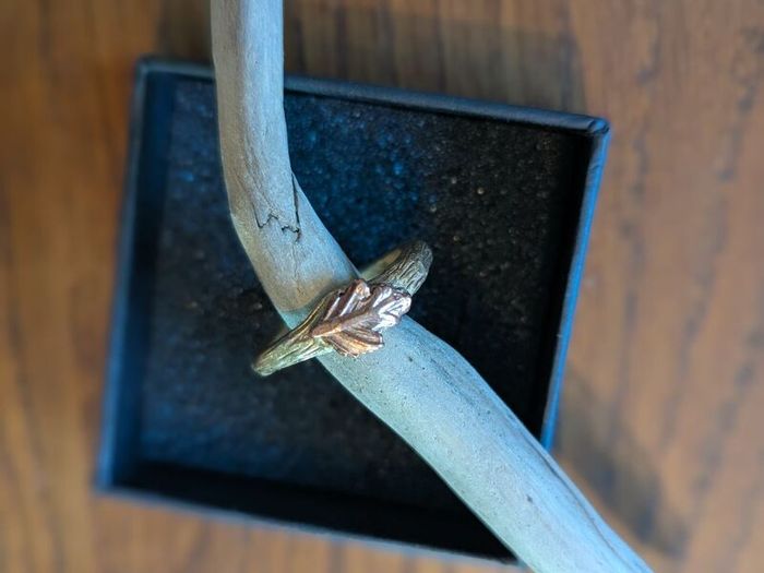 Handmade oak leaf ring