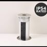 ASA VersaElite Pop-Up Worktop Socket 3 Gang Matt Chrome Black Button New Image 2
