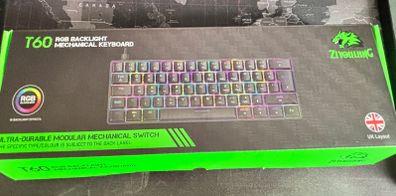 T60 60% Gaming Keyboard RGB Backlit, UK Layout