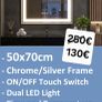 LED Bathroom Mirror 50x70cm Image 2