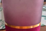 Burgundy glass candle holder