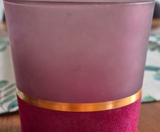 Burgundy glass candle holder