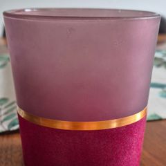Burgundy glass candle holder