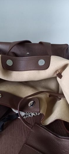 Weekend By MaxMara Falco Chocolate Brown Leather Tote with Pochette