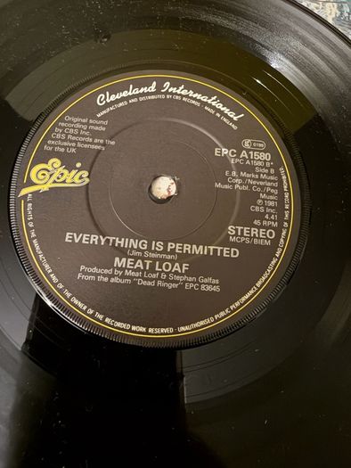 Meat Loaf Im Gonna Love Her for Both of Us 1981 7inch Vinyl