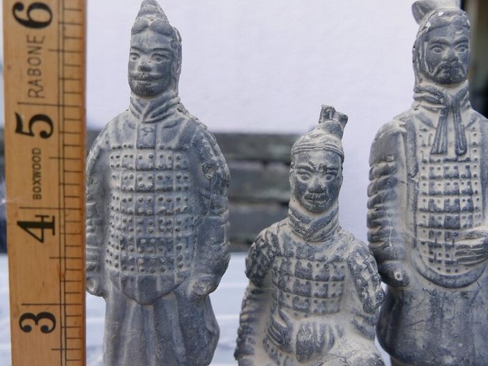 Trio of Vintage Chinese Terracotta Army Soldiers of Qin Shi Huang