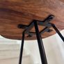 Pair of bar stools, solid wood and metal Image 2