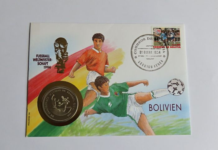 Bolivia USA WORLD CUP 1994 Coin Cover Vintage