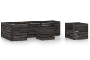 7 Piece Garden Lounge Set Grey Impregnated Pinewood