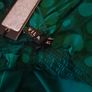 Vila Deep Teal Green Polka Dot Mesh Layered V-Neck Tank Top Cami Size XL Image 2
