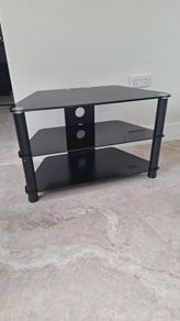 Black Glass Television Stand