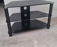 Black Glass Television Stand