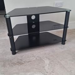 Black Glass Television Stand