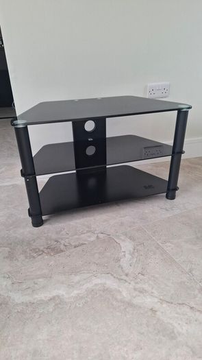 Black Glass Television Stand