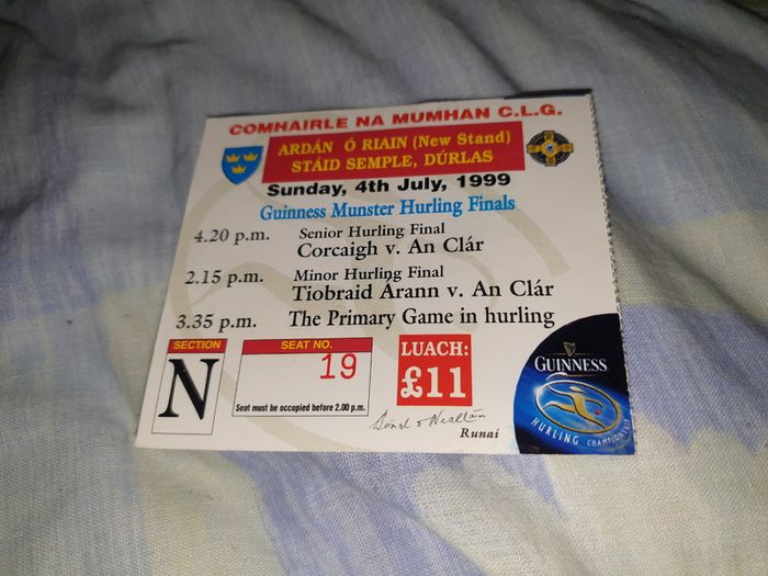Free Post Included Various Gaa Munster Hurling Match Ticket Stubs