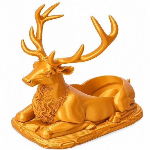 Stag Wine Bottle Holder, Gold or Silver 3D