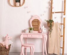 Kids vanity table set with stool