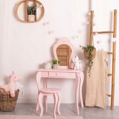 Kids vanity table set with stool