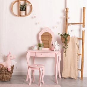 Kids vanity table set with stool