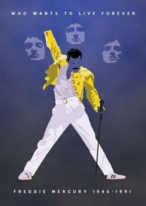 Queen - Freddie Mercury 1946 - 1991 - Rare Mini Print/Poster