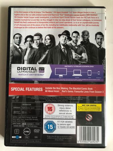 The Blacklist - Season 3 (2015-2016) [DVD TV Boxset]