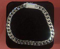Solid 925 Silver Cuban Bracelet 24.85 grams