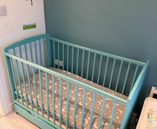 0-3 years kids turquoise cot bed